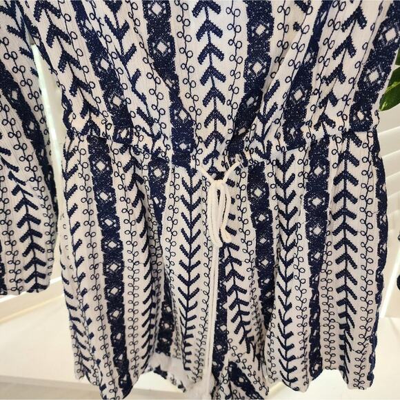 CUPCAKES & CASHMERE BLUE EMBROIDERED ROMPER SIZE MED - Picture 3 of 8